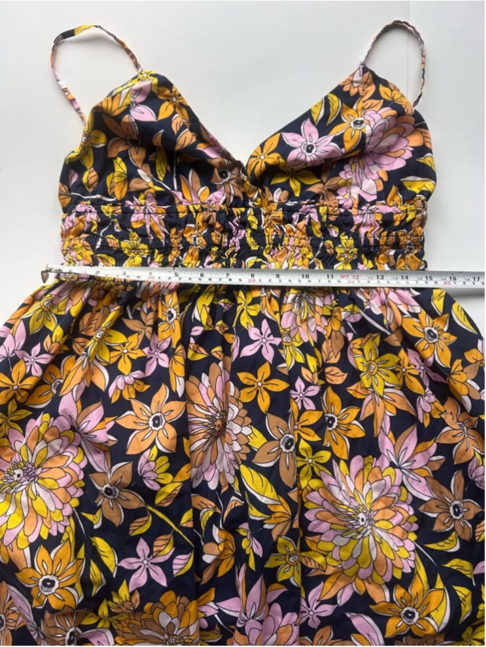 J.Crew Floral Smocked Midi Dress Size 12 Retro Boho Sundress